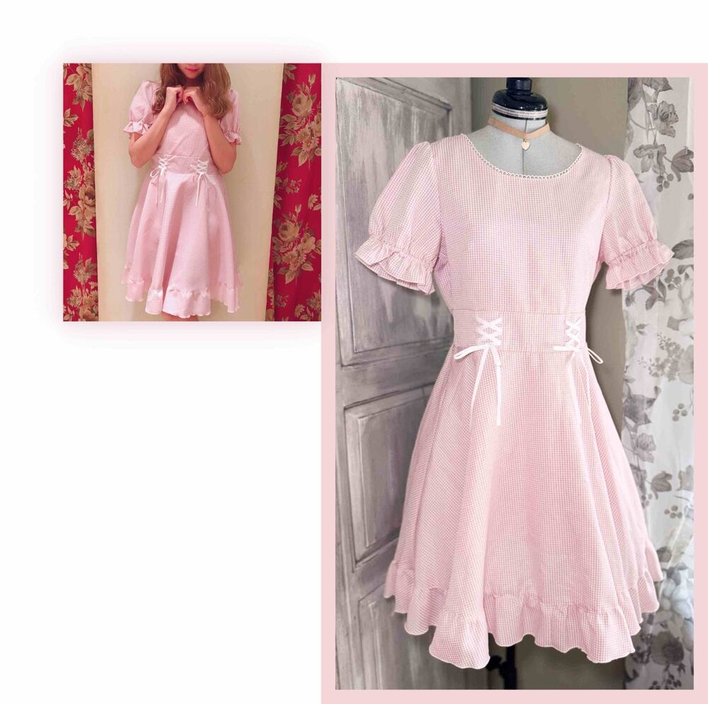 Liz Lisa Gingham Check OP Pink Picnic Dress Jfashion Gyaru Himekaji Coquette
